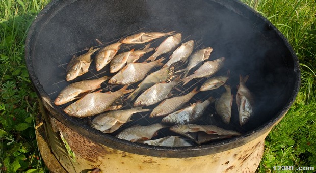 What are some different methods used for smoking fish?