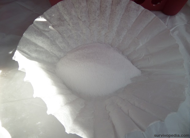 place salt in coffee filter