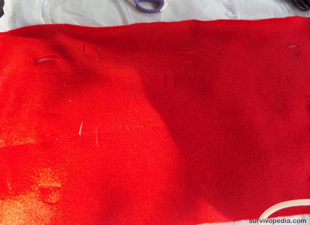 cut slits in the fabric
