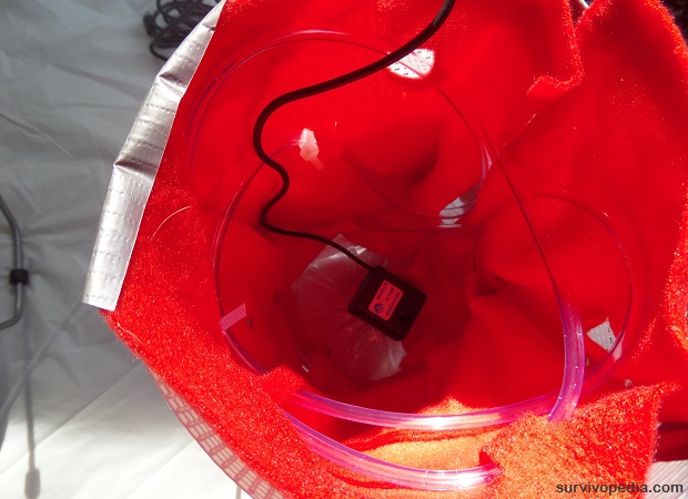 inside view with tubing and pump