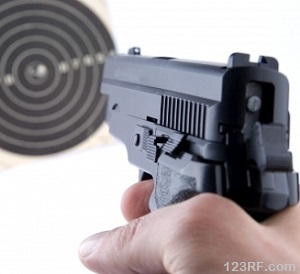 Target shooting with handgun