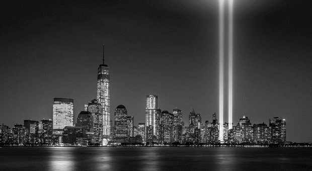 Ground zero lights at night