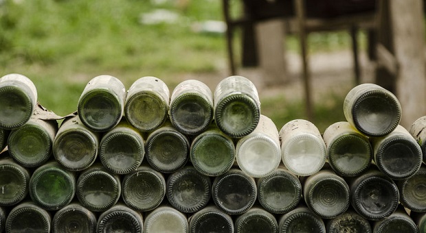 Wall of bottles