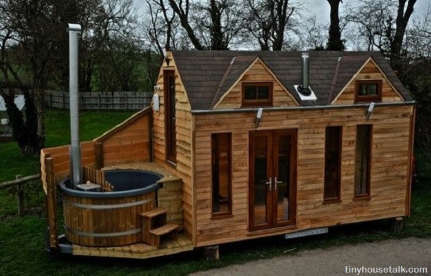 Hot tub tiny house