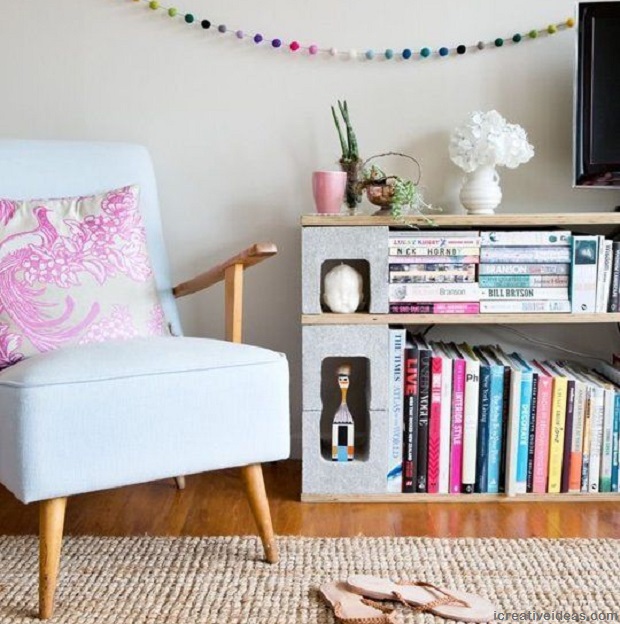 Cinder Block Bookshelf