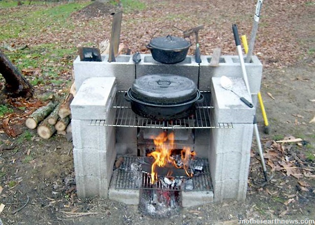 Cinder Block Fireplace