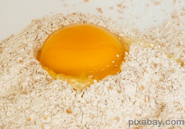 flour and egg well