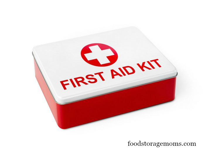 First aid kit isolated on white