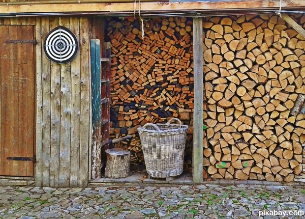 Storing wood 